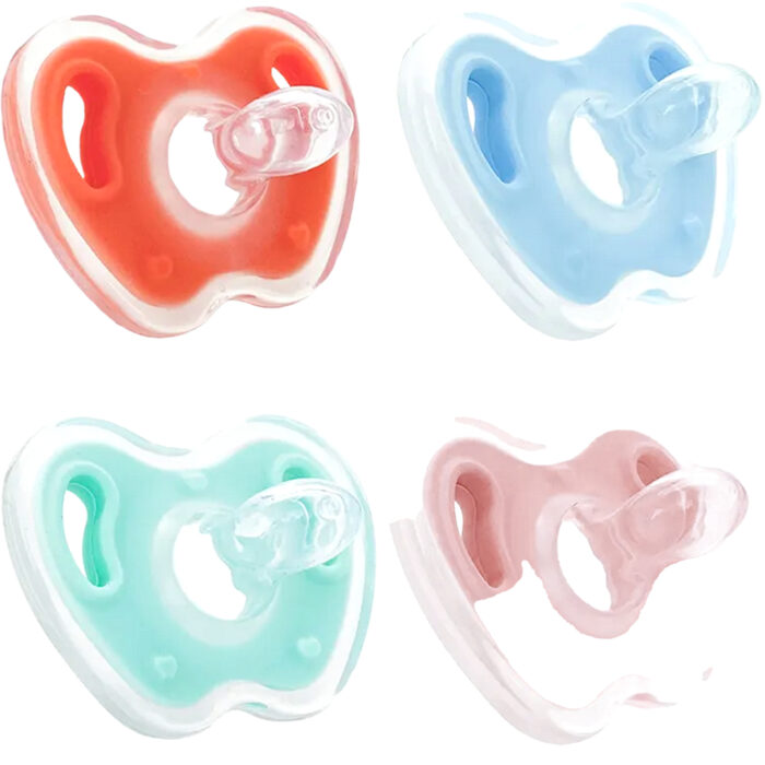 Set 4 Chupetes de Silicona para Bebés 0-6 meses con Tetina Fisiológica