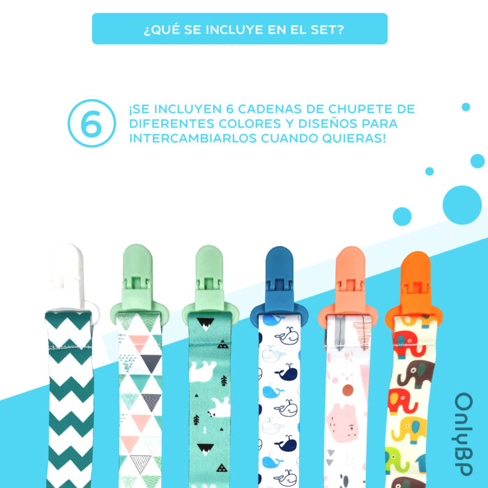 Set 6 Chupetero de clip para Bebé - Imagen 2