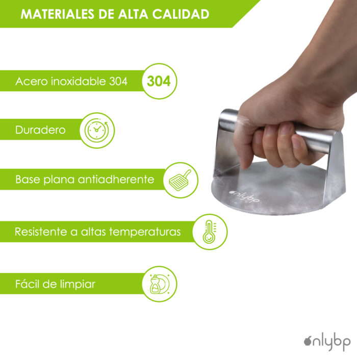 Prensa para Hamburguesas de Acero Inoxidable - Imagen 2