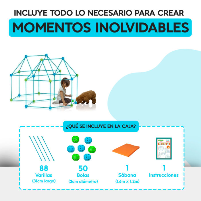 140pcs Kit de Construcción de Fuertes para Niños - Imagen 2