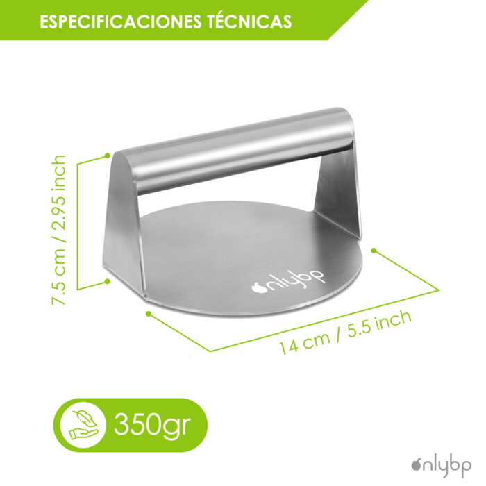 Prensa para Hamburguesas de Acero Inoxidable - Imagen 4