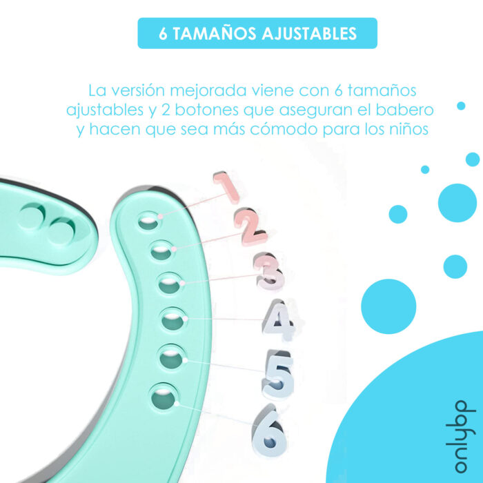 Set 2 Baberos Unisex de Silicona Impermeables con Tenedor y Cuchara de regalo - Imagen 5