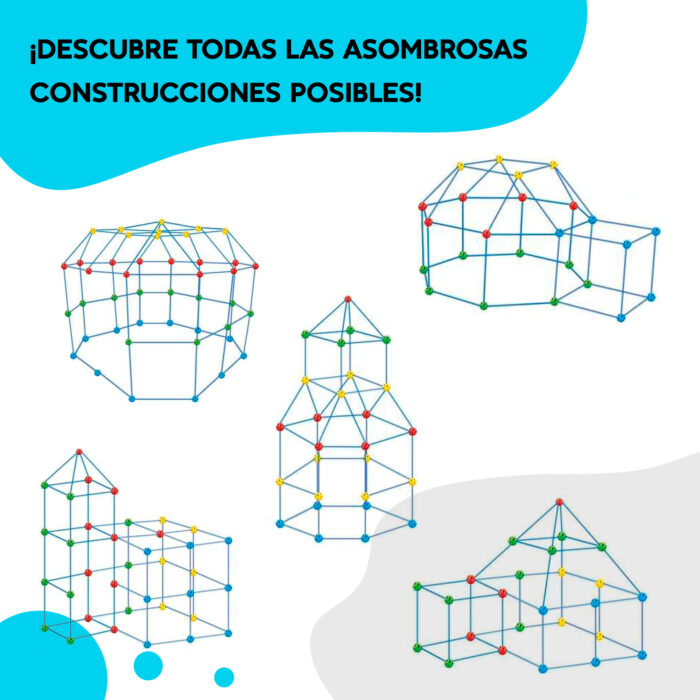 140pcs Kit de Construcción de Fuertes para Niños - Imagen 5