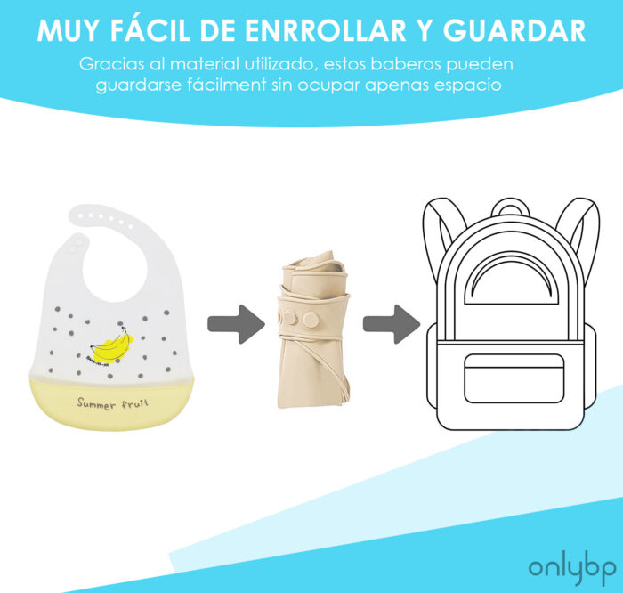 Set 2 Baberos Unisex de Silicona Impermeables con Tenedor y Cuchara de regalo - Imagen 6