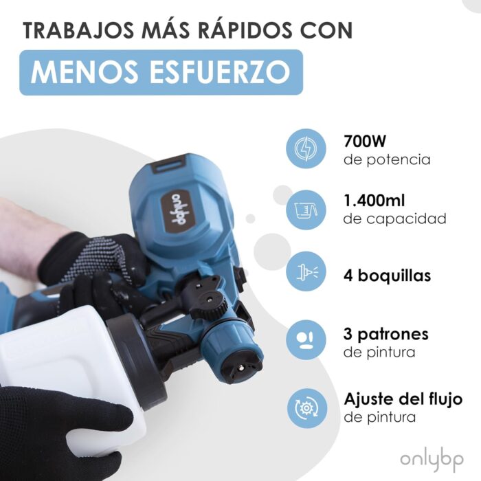 Pistola de Pintura de Alta Potencia 700W - Imagen 7