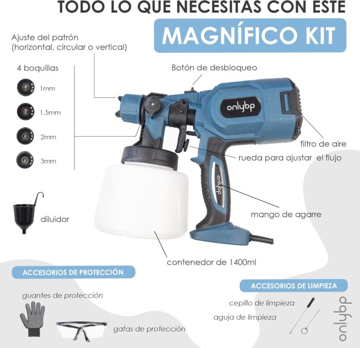 Pistola de Pintura de Alta Potencia 700W - Imagen 4