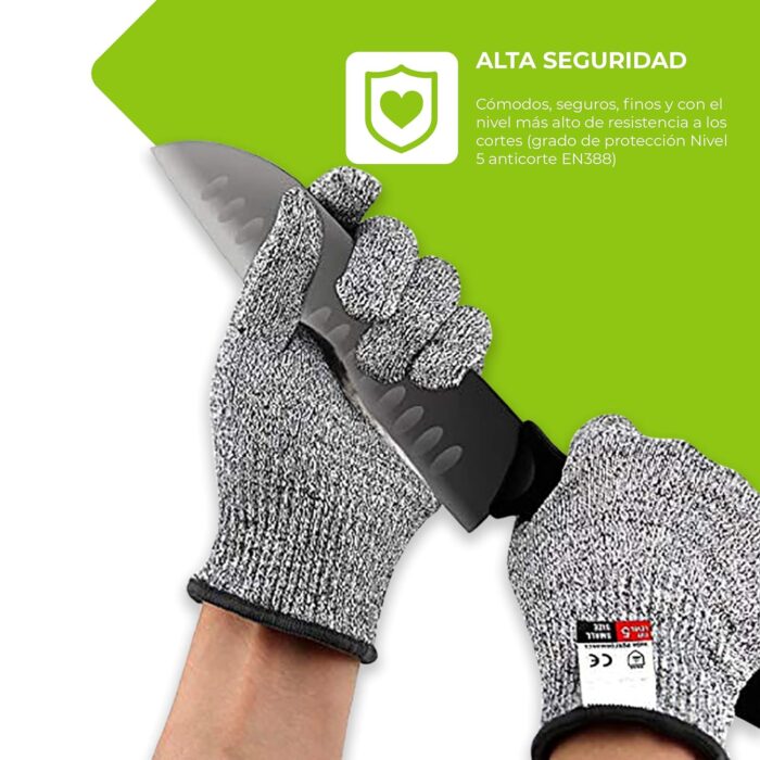 Guantes Anticorte (1 par) - Guantes Resistentes a los Cortes Nivel 5 - Imagen 3