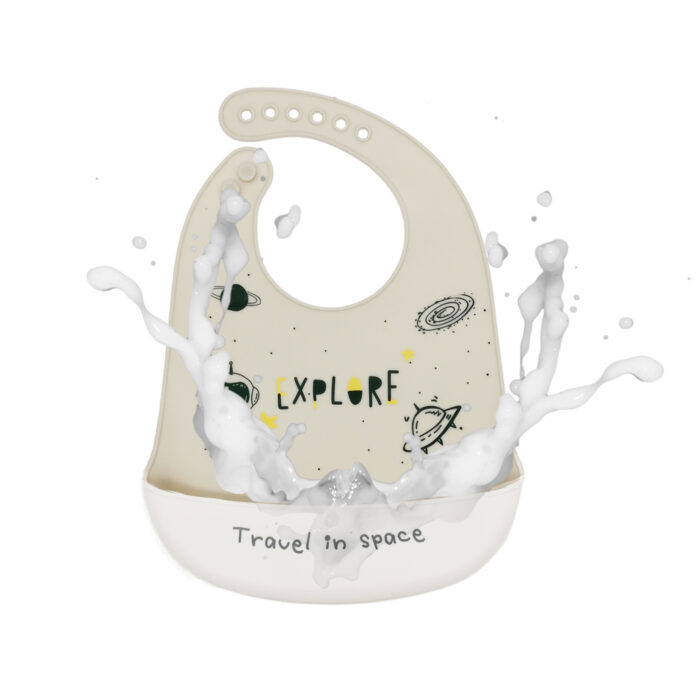 Set 2 Baberos Unisex de Silicona Impermeables con Tenedor y Cuchara de regalo - Imagen 9